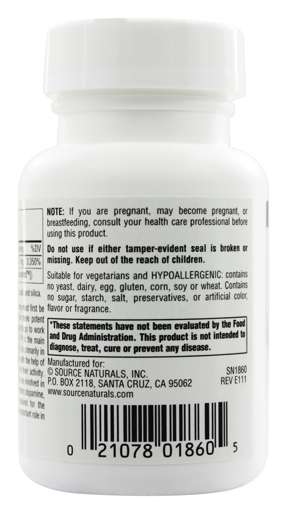 Coenzima B6 100 mg. - 60 Tablets Source Naturals - Imagem 3