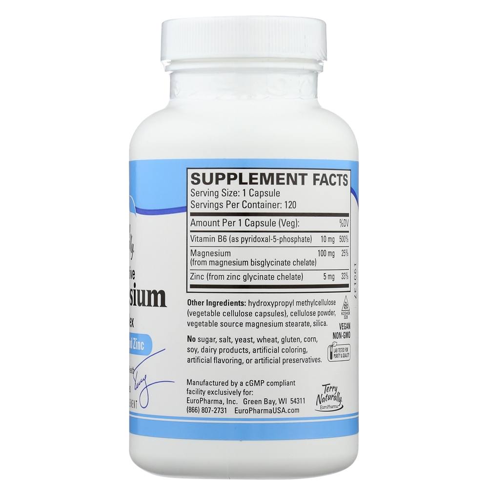 Terry Naturally P-5-P / Mag Piridoxal 5 Fosfato (B6) e Magnésio - Cápsulas 120 EuroPharma - Imagem 2