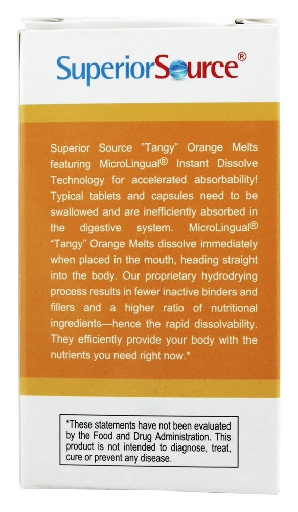 A Vitamina C Derrete Instantânea Dissolve Laranja Envernizada 500 mg. - 90 Tablets Superior Source - Imagem 3