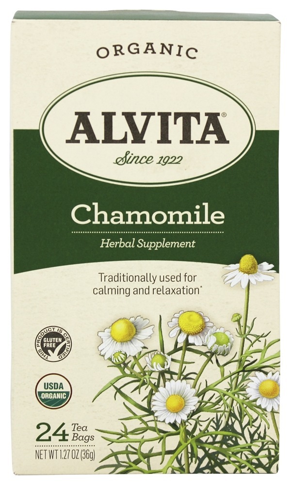 Chá de camomila orgânica sem cafeína - 24 Saquinhos de Chá Alvita