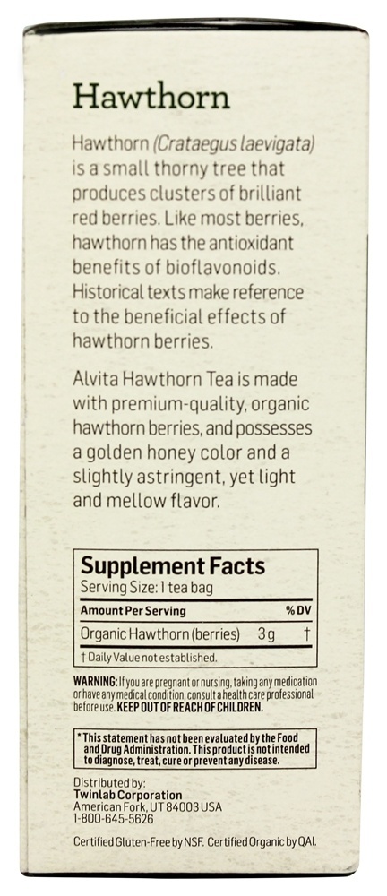 Chá de espinheiro orgânico livre de cafeína - 24 Saquinhos de Chá Alvita - Imagem 2