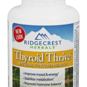 Thyroid Thrive Para a Saúde Natural da Tireóide - 60 Tampas veganas Ridgecrest Herbals