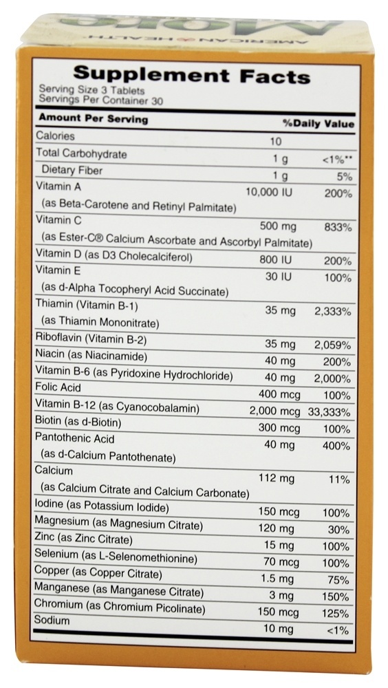 Mais do que um múltiplo com energia essencial - 90 Tablets American Health - Imagem 2