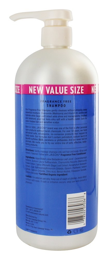Shampoo Diário Sem Fragrância - 32 fl. oz. JASON Natural Products - Imagem 2