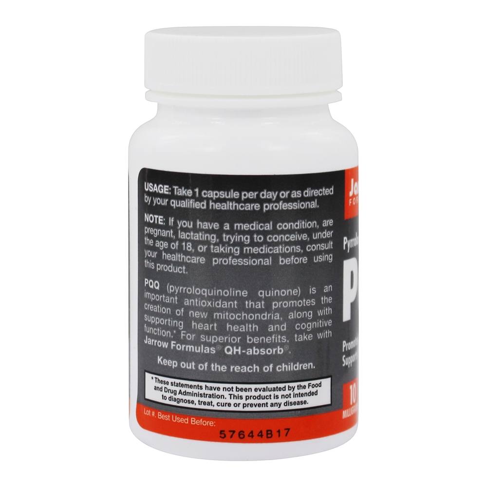 PQQ Pirroloquinolina Quinona para a Saúde Cardíaca e Cognitiva 10 mg. - Cápsulas 30 Jarrow Formulas - Imagem 3