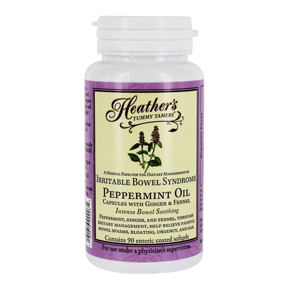 Barriga Domadores Hortelã-pimenta óleo Irritável Intestino Síndrome Apoiar - 90 Heather's Tummy Care entérico Heather's Tummy Care