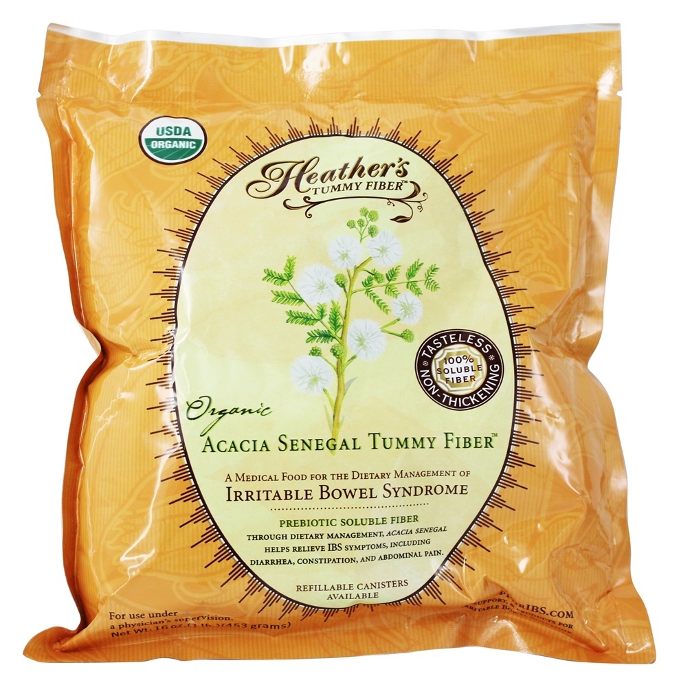 Bolsa de pó de acácia orgânica Senegal de fibra de barriga - 16 oz. Heather's Tummy Care