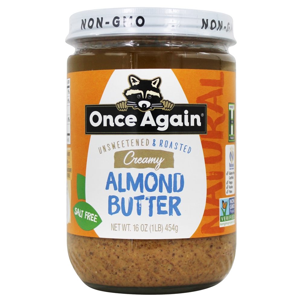 Sal cremoso de manteiga de amêndoa natural sem açúcar e torrado - 16 oz. Once Again