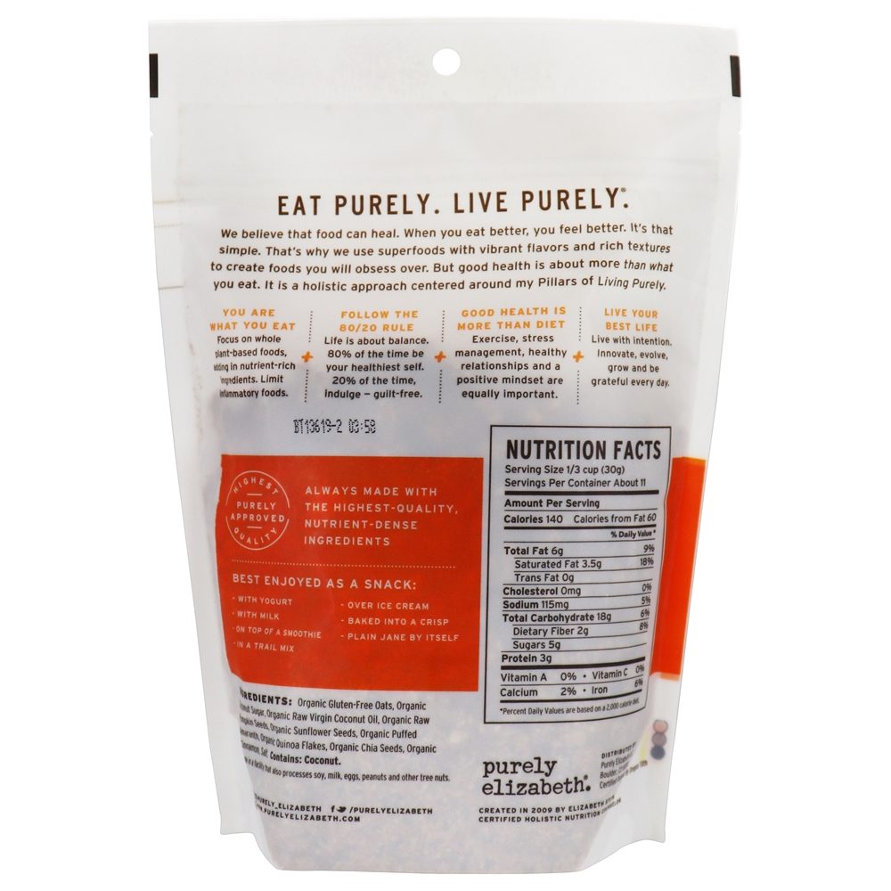 Antigo Grão Granola Cereal Abóbora Canela - 12 oz. Purely Elizabeth - Imagem 2