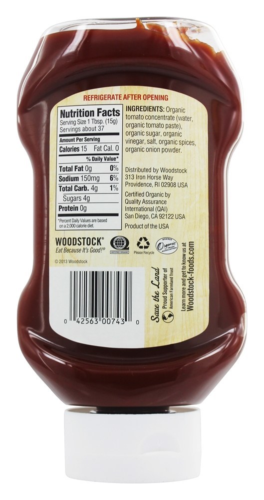 Ketchup de tomate orgânico - 20 oz. Woodstock Farms - Imagem 2