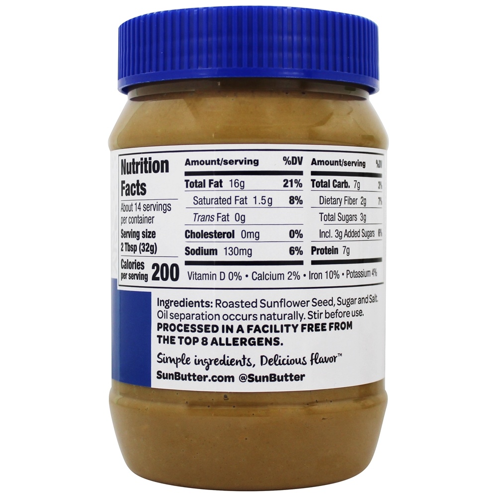 Manteiga De Girassol Natural Crunch - 16 oz. SunButter - Imagem 2