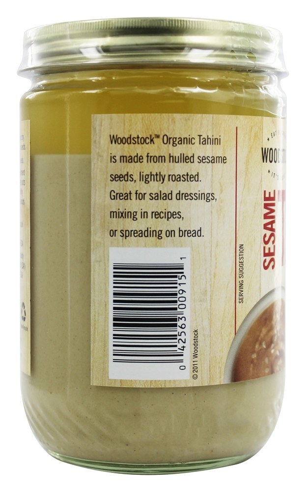 Tahini de gergelim orgânico sem sal - 16 oz. Woodstock Farms - Imagem 3