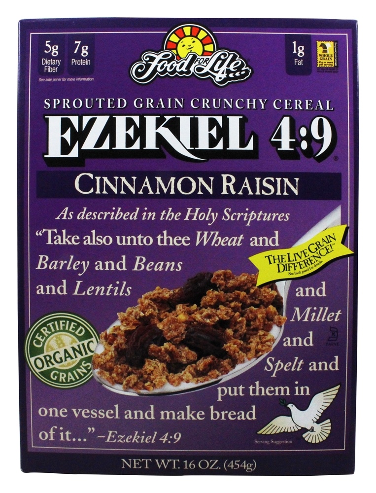 Ezequiel 4 : 9 Grão Integral de Cereal Canela Passa - 16 oz. Food For Life