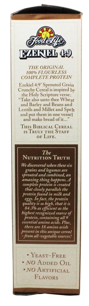 Ezequiel 4 : 9 Amendoim de Cereais Integrais Gerados - 16 oz. Food For Life - Imagem 4
