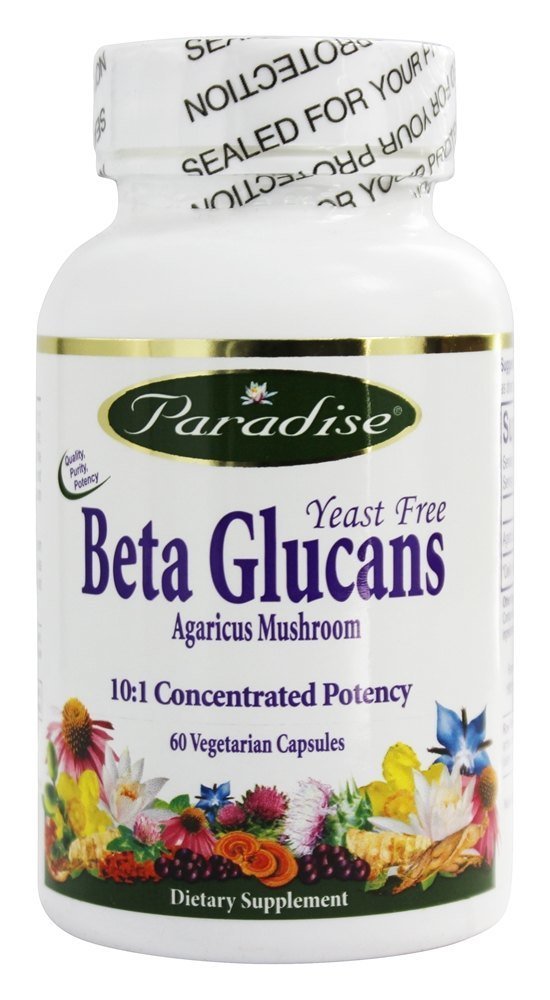 Beta Glucanas Cogumelo Agaricus - Cápsulas vegetarianas 60 Paradise Herbs