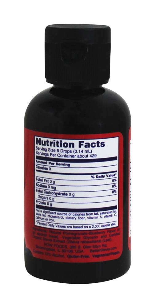 BetterStevia Adoçante Líquido Romã Blueberry - 2 fl. oz. NOW Foods - Imagem 2