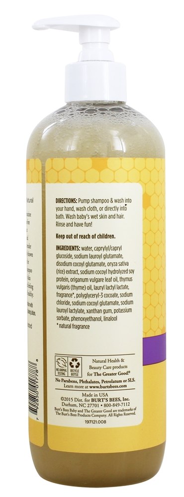 Bebê Abelha Xampu & Lavar Rasgar Livre Acalmando - 21 fl. oz. Burt's Bees - Imagem 3