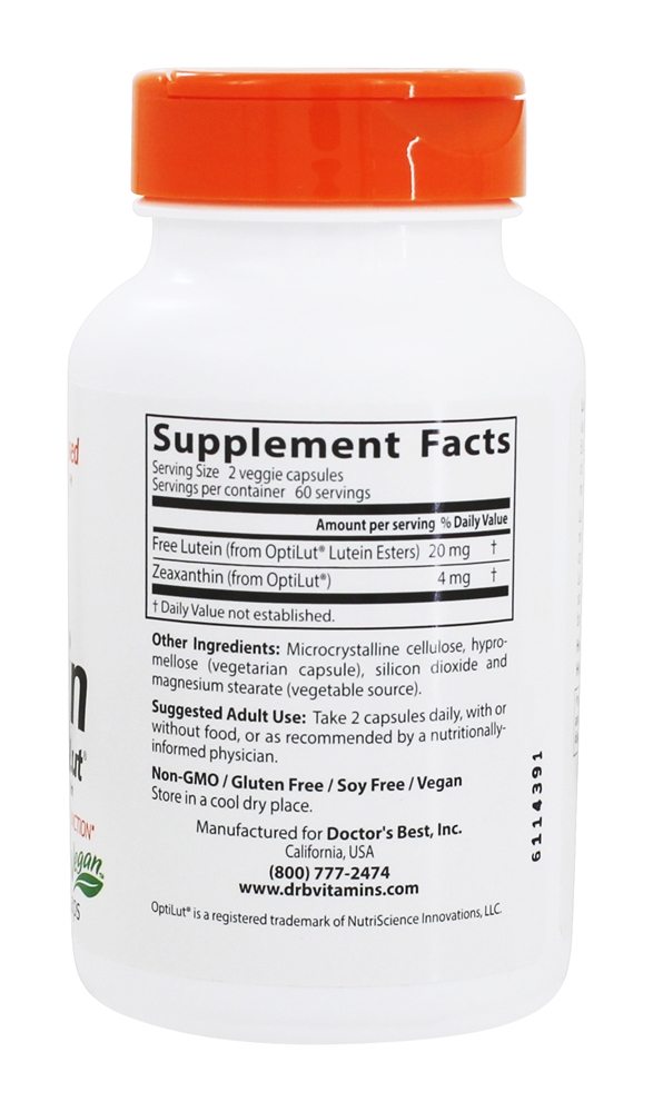 Luteína com OptiLut 10 mg. - 120 Cápsula (s) vegetal (s) Doctor's Best - Imagem 2