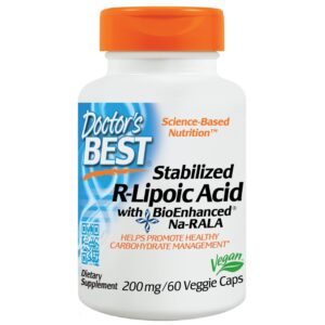 Ácido R-Lipóico Estabilizado Com Na-RALA Bio-Aprimorado - 60 Cápsulas vegetarianas Doctor's Best