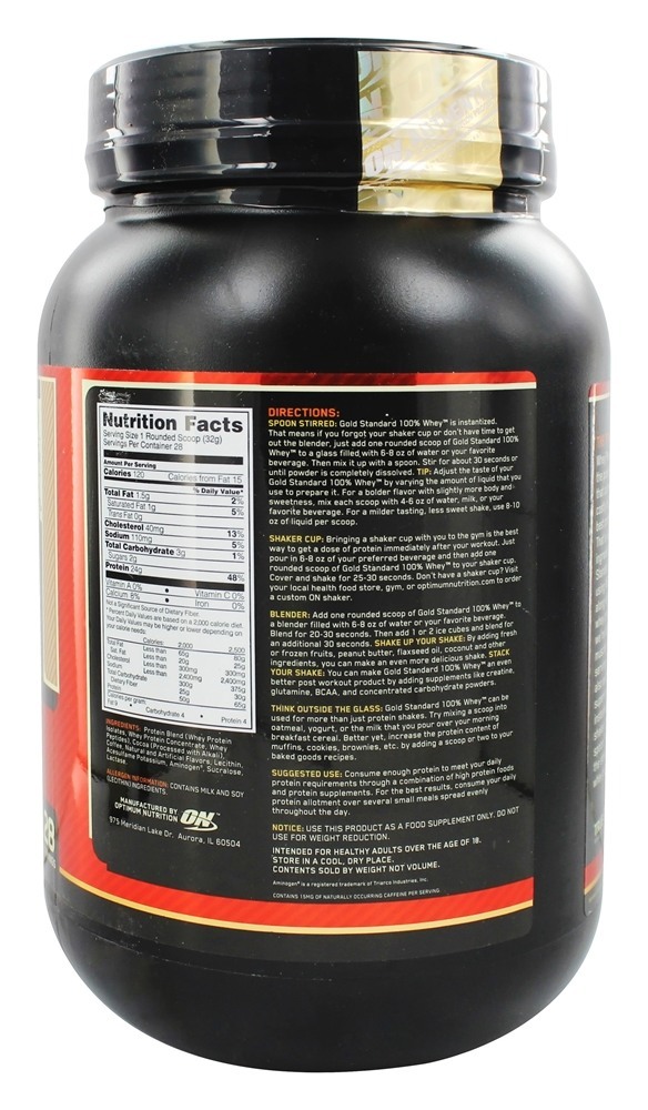 100% Whey Protein Isolado Gold Standard Sabor Mocha Cappuccino - 2 lbs. Optimum Nutrition - Imagem 2