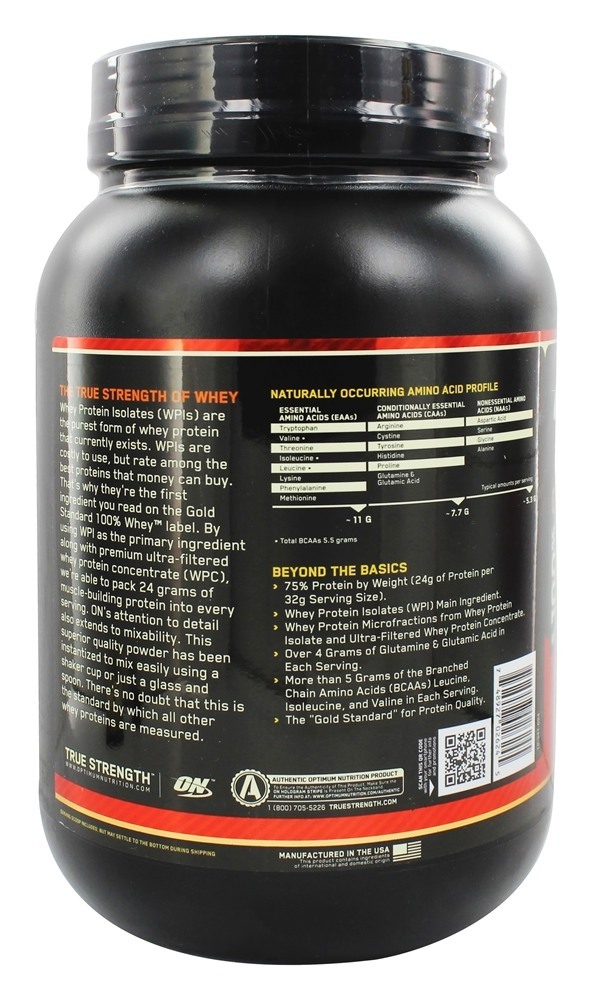 100% Whey Protein Isolado Gold Standard Sabor Mocha Cappuccino - 2 lbs. Optimum Nutrition - Imagem 3