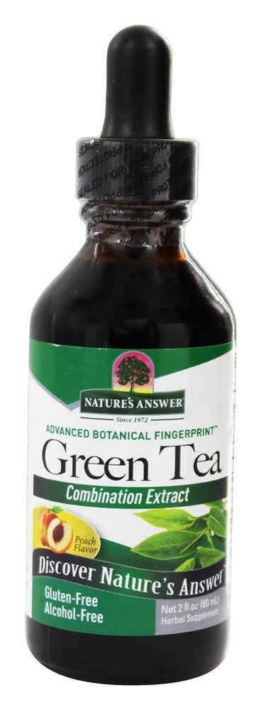 Pêssego de extrato sem álcool de chá verde super - 2 oz. Nature's Answer