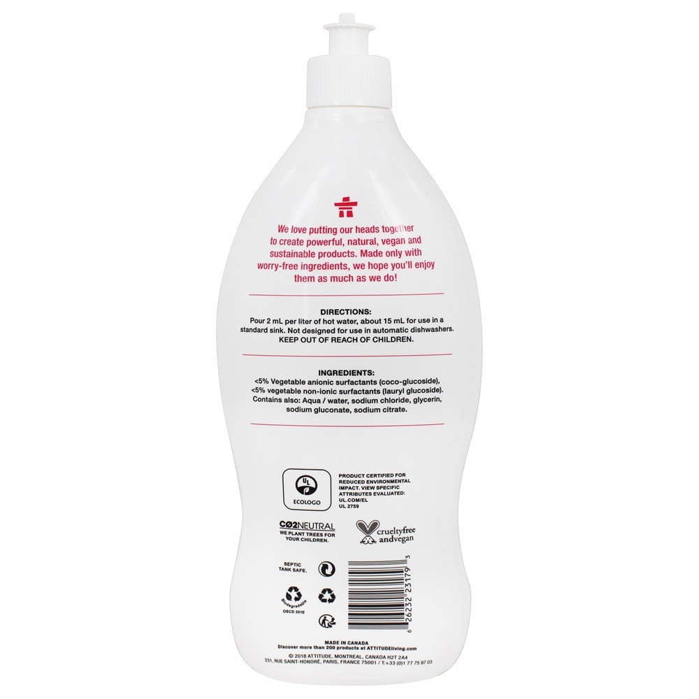 Pouco Entes Bebê Garrafa & Dishwash Líquido Fragrância Livre - 23.7 fl. oz. Attitude - Imagem 2