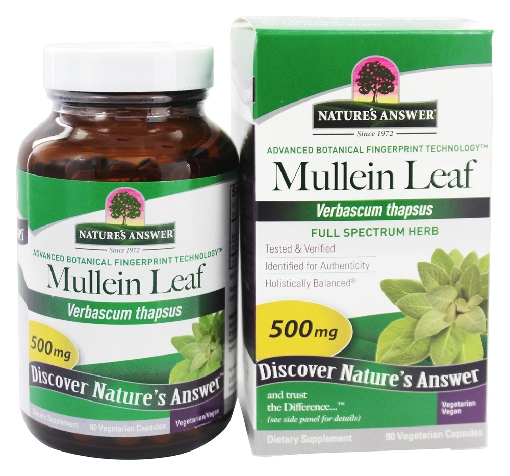 Verbasco Folha único Erva Completar - Cápsulas vegetarianas 90 Nature's Answer