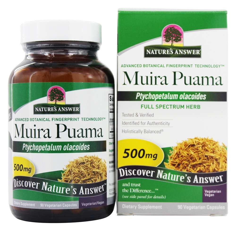 Casca Muira Puama Uma vez por dia o suplemento de ervas - Cápsulas vegetarianas 90 Nature's Answer