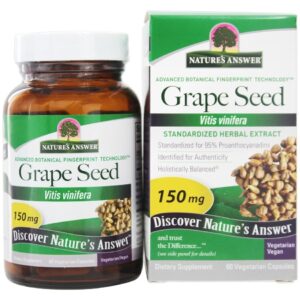 Semente de Uva 95 % Extrato de OPC - Cápsulas vegetarianas 60 Nature's Answer