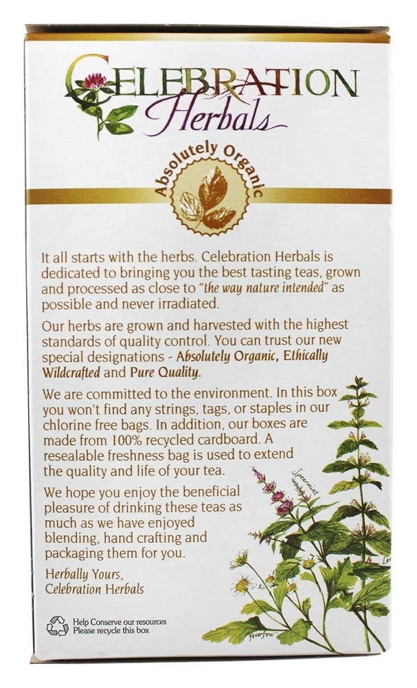 Chá de erva-cidreira sem cafeína orgânico - 24 Saquinhos de Chá Celebration Herbals - Imagem 3