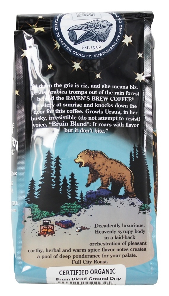 Bruin Blend Café Moído Orgânico - 12 oz. Raven's Brew Coffee - Imagem 2