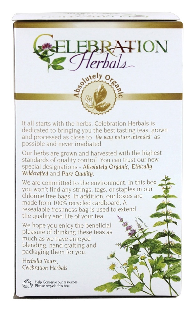 Chá de Ervas com Folha de Salsa Livre de Cafeína Orgânica - 24 Saquinhos de Chá Celebration Herbals - Imagem 3