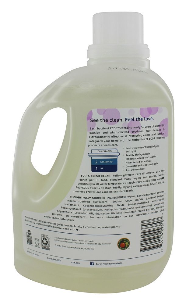 ECO 2x Extremista Todos Natural Lavanderia Detergente 170 Cargas Lavanda - 170 fl. oz. Earth Friendly - Imagem 2