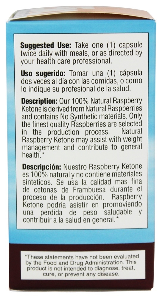 100 % Natural de framboesa cetona 500 mg. - Cápsulas vegetarianas 60 Bio Nutrition - Imagem 3