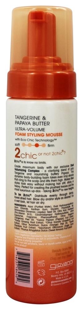 2Chic Tangerine & Mousse De Espuma De Papaya Mousse De Espuma De Ultra-Volume - 7 fl. oz. Giovanni - Imagem 2
