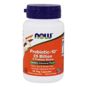 Probiótico-10 25 Bilhões de UFC - Cápsulas NOW Foods 50 NOW Foods