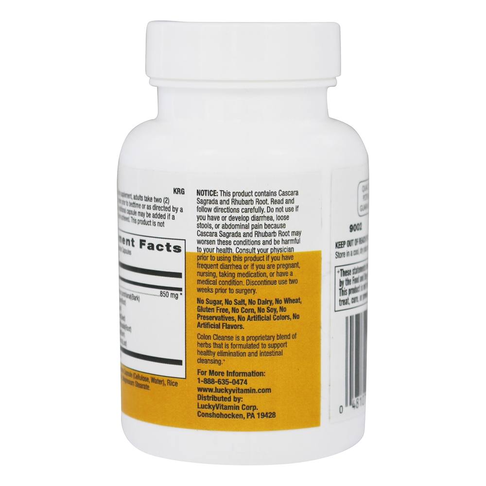 Limpeza do Cólon - Cápsulas vegetarianas 60 LuckyVitamin - Imagem 3