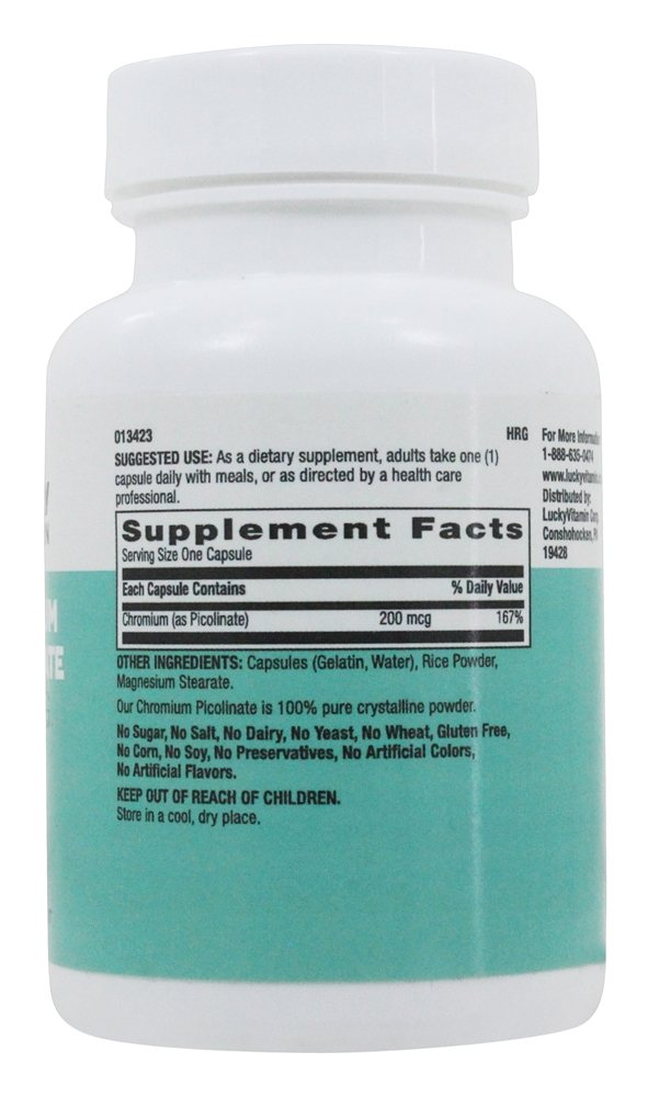 Picolinato de Cromo 200 mcg. - Cápsulas 90 LuckyVitamin - Imagem 2