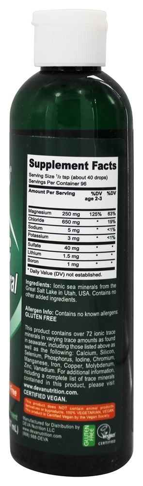 Oligoelementos Iônicos em Gotas - 8 fl. oz. Deva Nutrition - Imagem 2