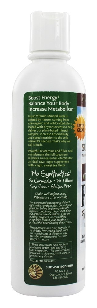Rush Vitamina & Mineral Líquido - 8 fl. oz. Sunwarrior - Imagem 3