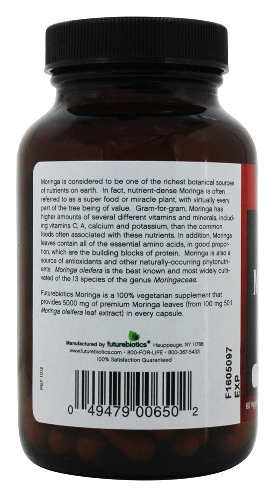 Moringa Super Comida 5000 mg. - Cápsulas vegetarianas 60 Futurebiotics - Imagem 3