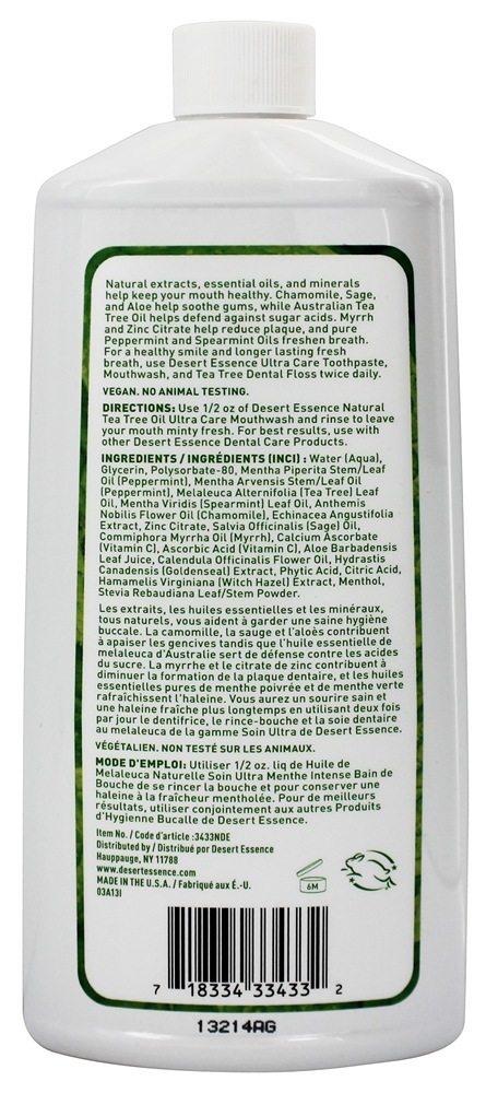 Natural Chá árvore óleo Extremista Cuidar Bochechos Mega Hortelã - 16 fl. oz. Desert Essence - Imagem 2