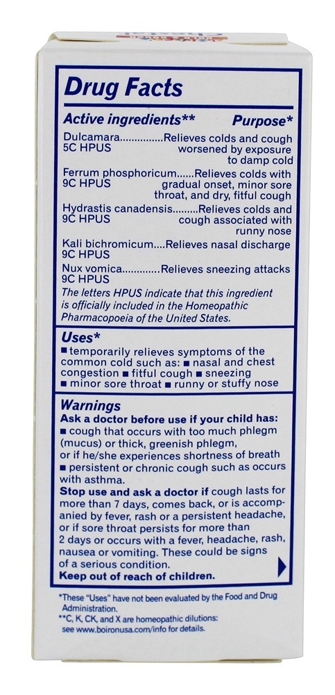 Tosse Infantil e Medicina Homepática Chestal Fria - 6.7 fl. oz. Boiron - Imagem 2