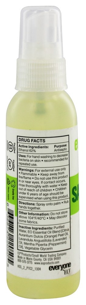 Todo o mundo Mão Sanitizer Spray Hortelã-pimenta + Cítrico - 2 fl. oz. EO Products - Imagem 2