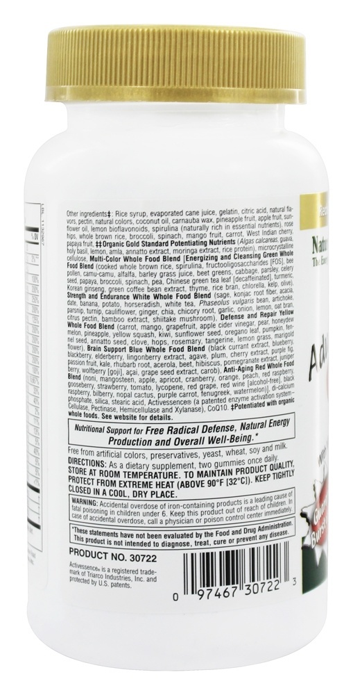 Source of Life Adult Gold Gummies Multivitamínico Para Adultos Sabor Laranja Uva & Cereja - 60 Gummies Natures Plus - Imagem 3