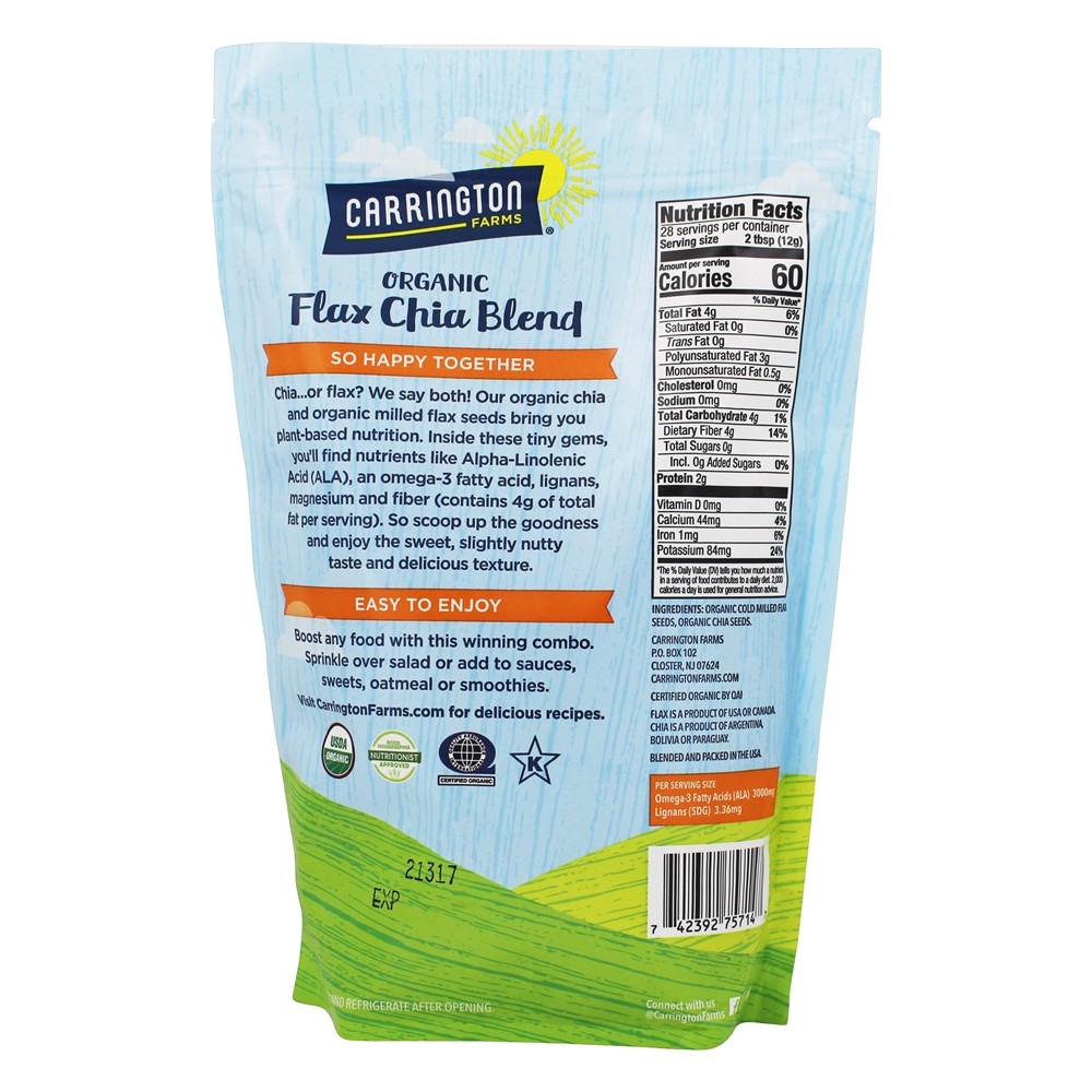 Flia Chia Blend - 12 oz. Carrington Farms - Imagem 2