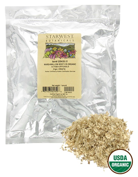 Raiz de Marshmallow Granel C / S Orgânica - 1 lb. Starwest Botanicals