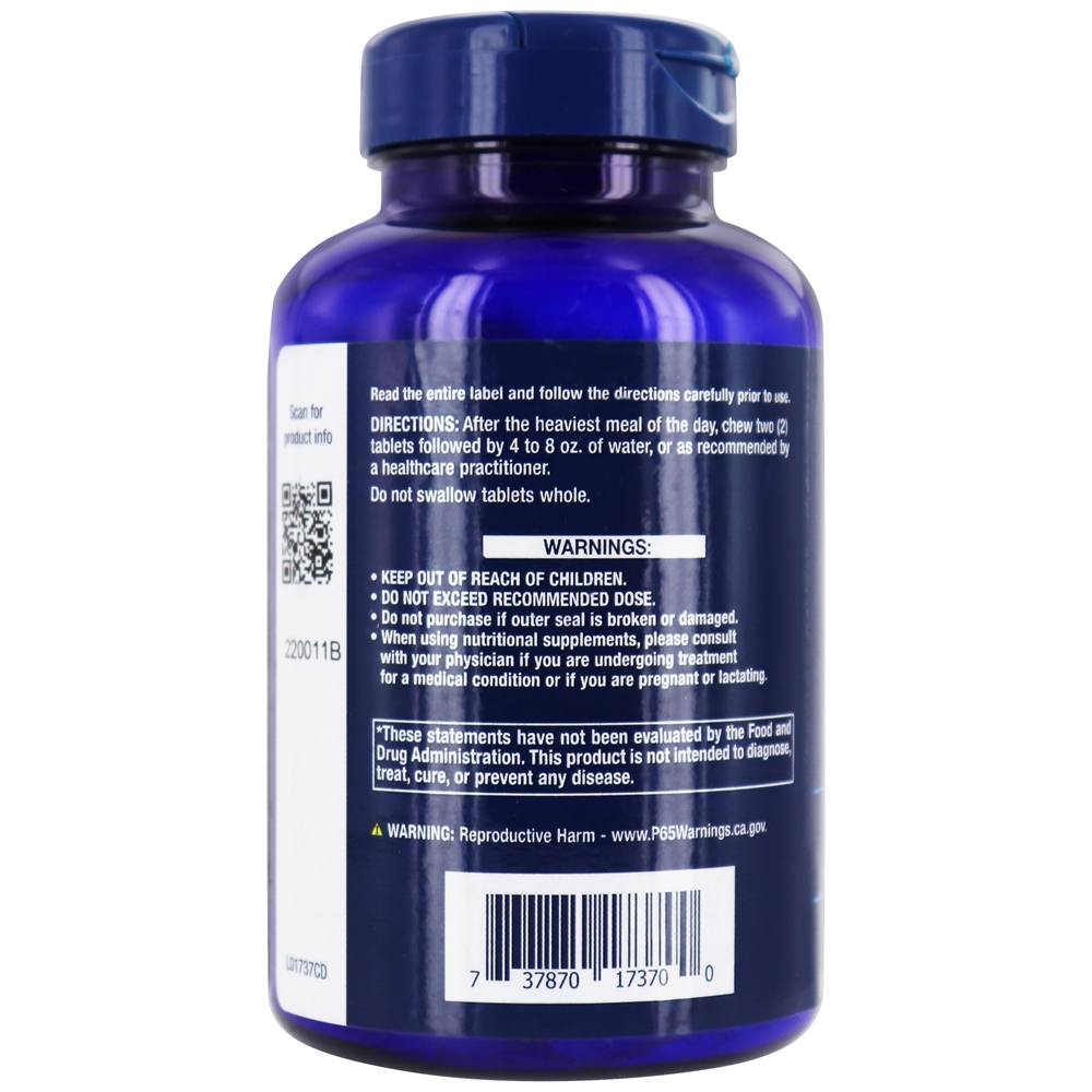 Sabor esofágico Berry Sabor - 60 comprimidos mastigáveis Life Extension - Imagem 3