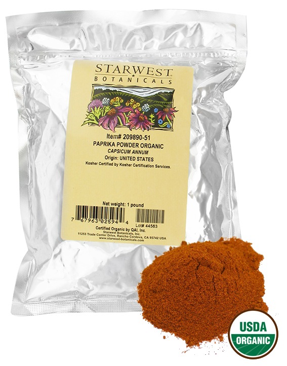 Granel Paprika Em Pó Orgânico - 1 lb. Starwest Botanicals